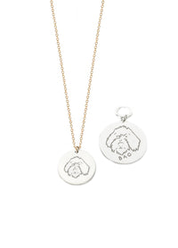 Custom Pet Portrait Necklace and ID Tag
