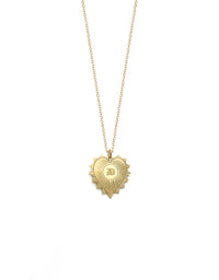 Old London Heart Medallion Initials Necklace