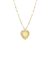 Vesta Initial Heart Medallion Necklace