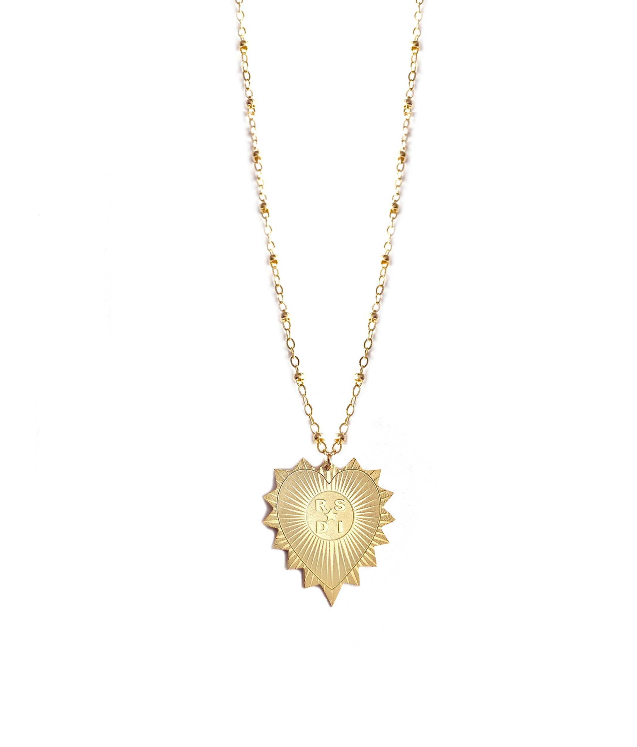 Heart Medallion Initials Necklace