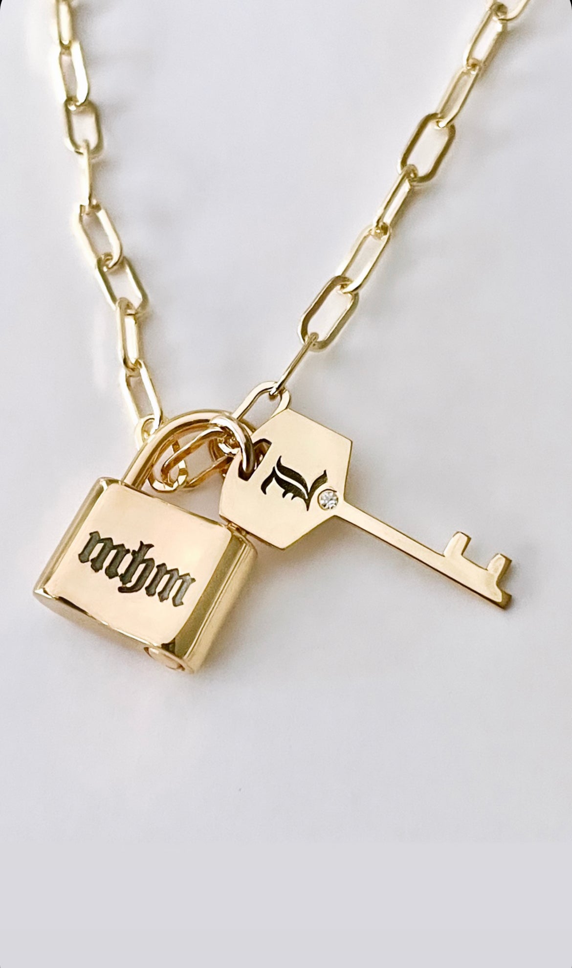 Lock and Key Necklace Set 