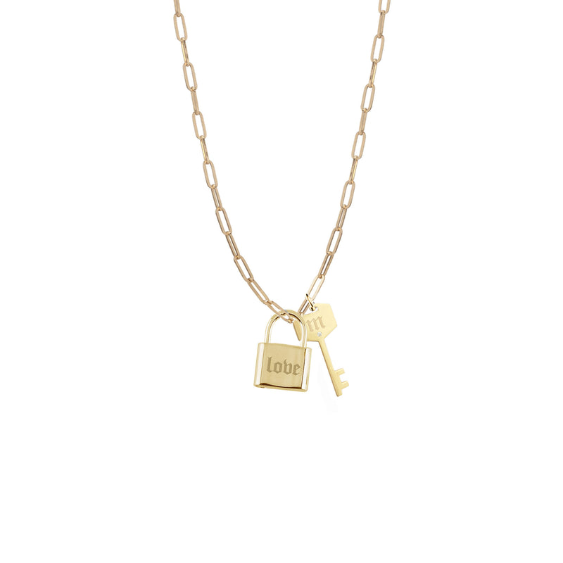 Sarah Personalized Lock and key Necklace