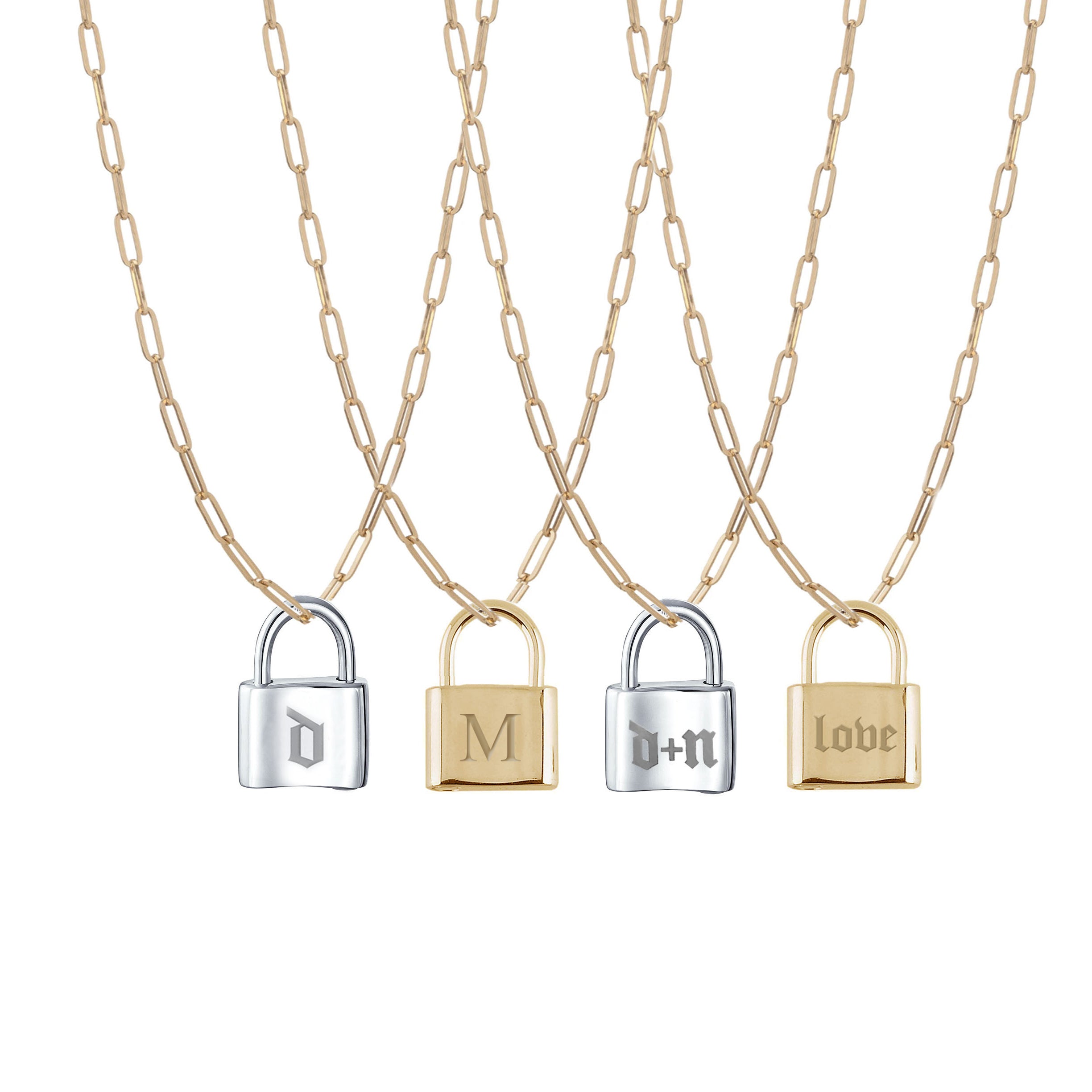 Round Padlock Initial Necklace – Erma James Boutique