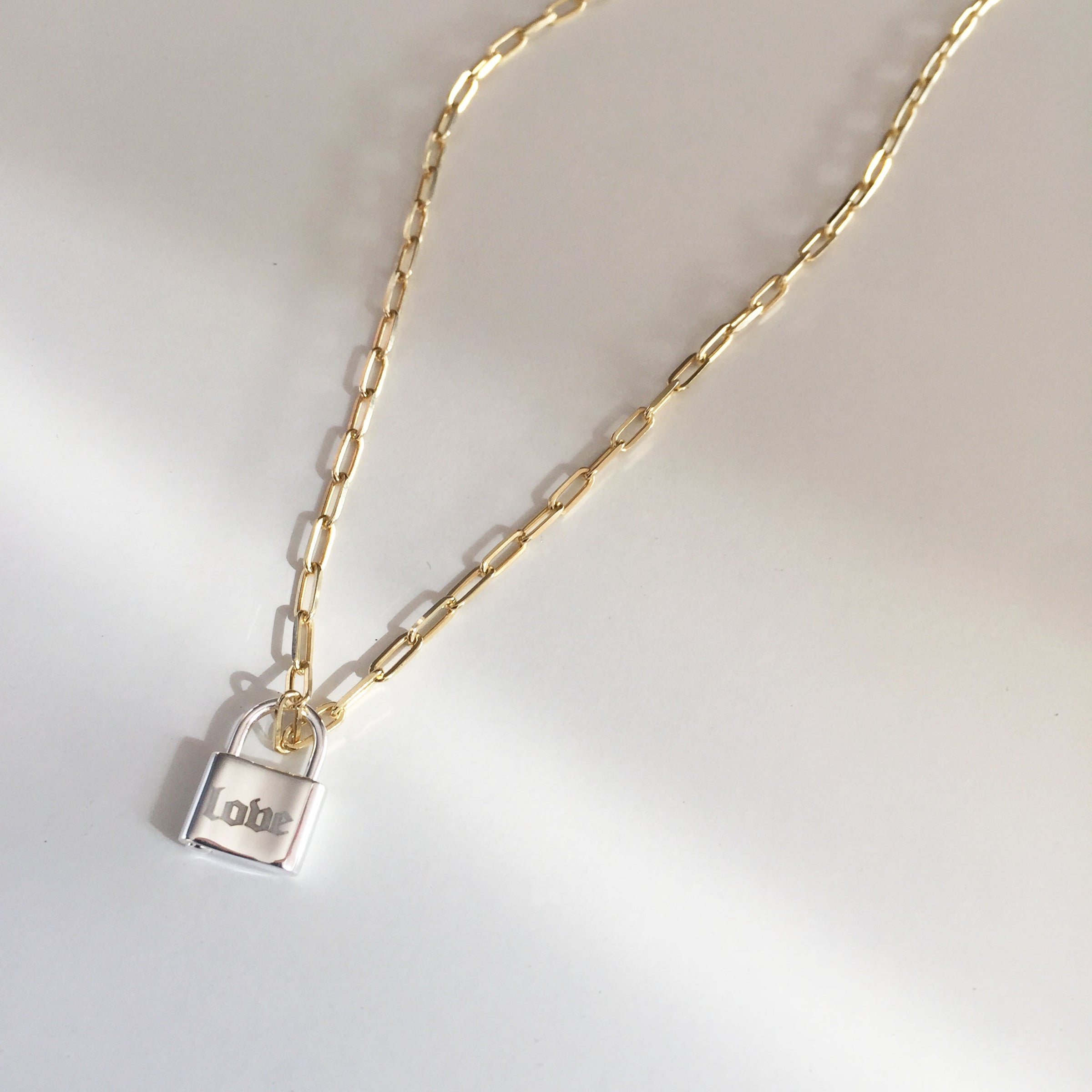 Lock Personalized Paperclip Necklace