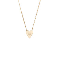 Mijal Diamond Heart Initial Necklace