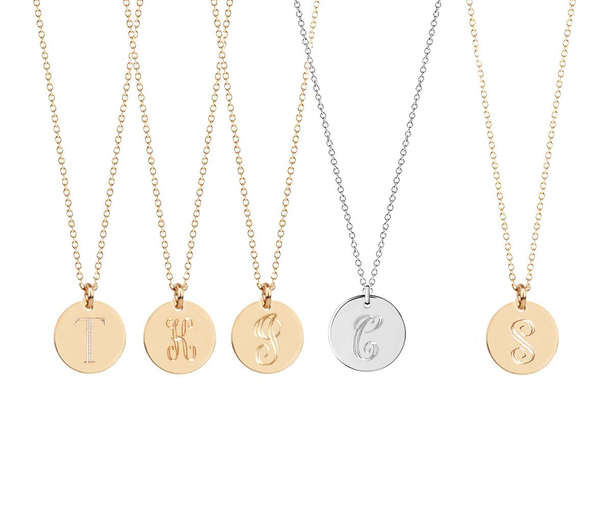 Made By Mary Initial Disc Necklace—1/2