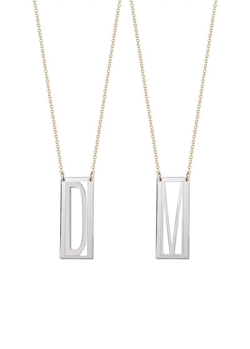 Frame Initial Necklace