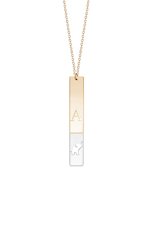 Stella Personalized Two Vertical Bar Necklace