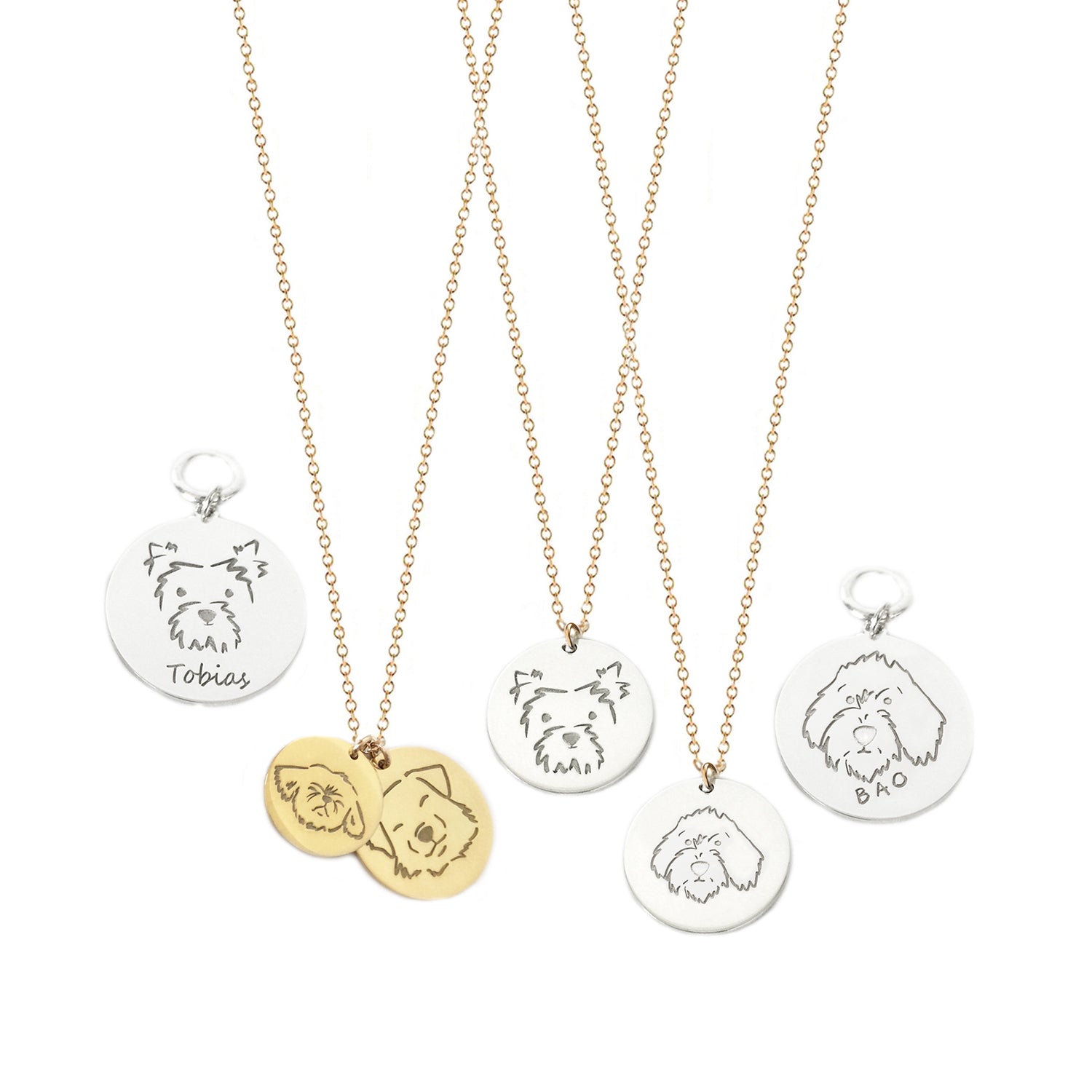 Pet portrait online necklace