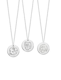 Custom Pet Portrait Necklace and ID Tag