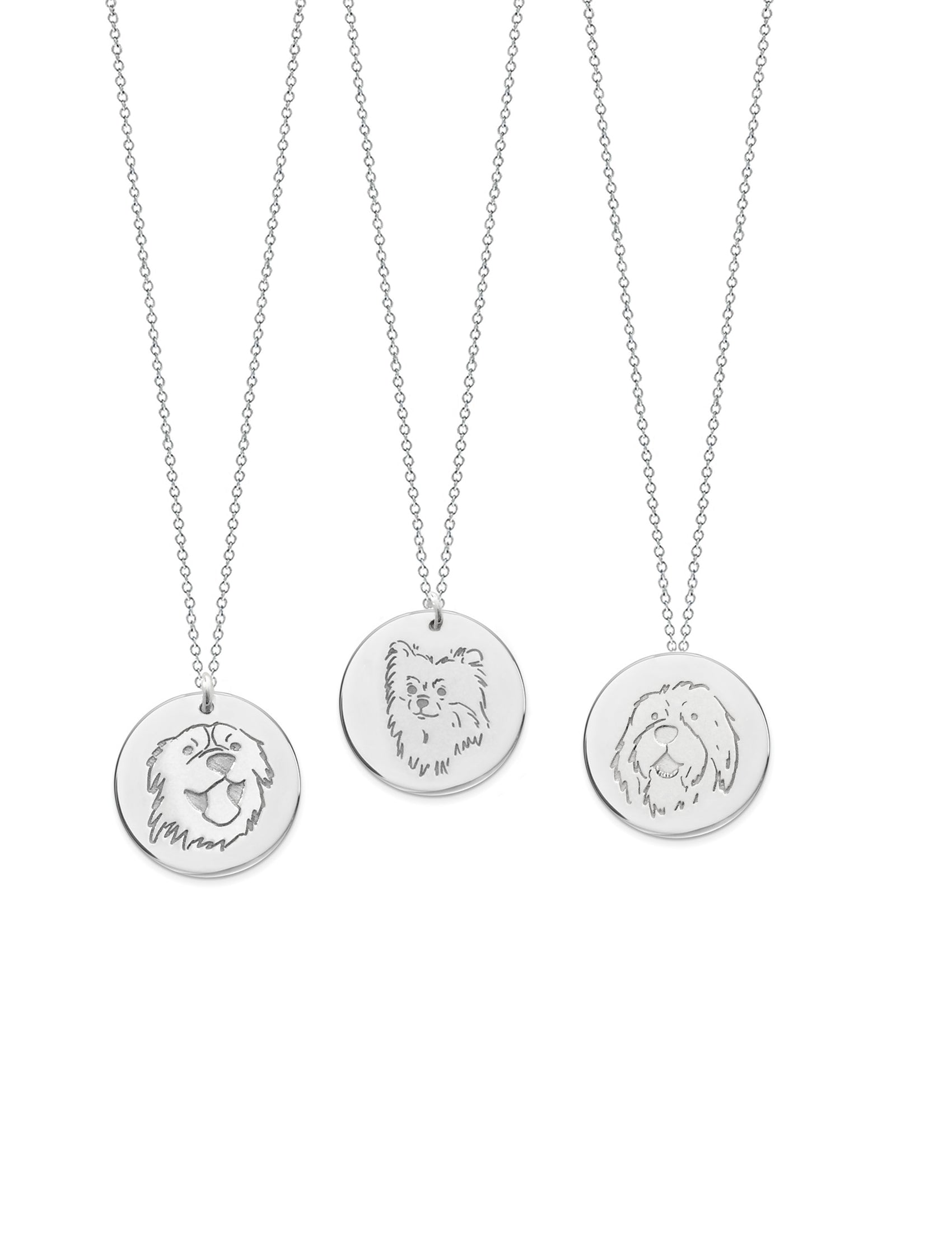 Custom Pet Portrait Necklace and ID Tag