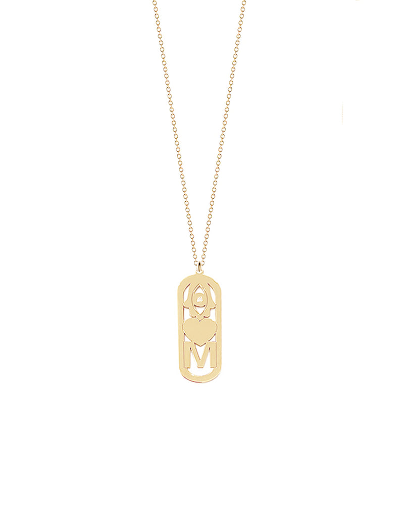 Shaked Initial Good Luck Pendant Necklace