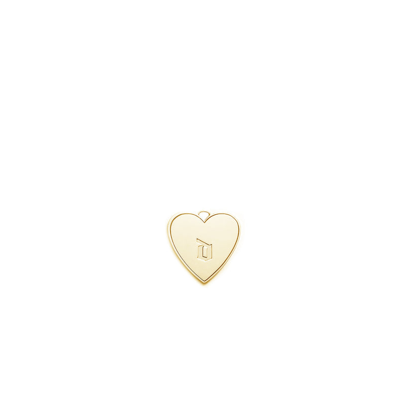 Modern Gothic Heart Initial Charm