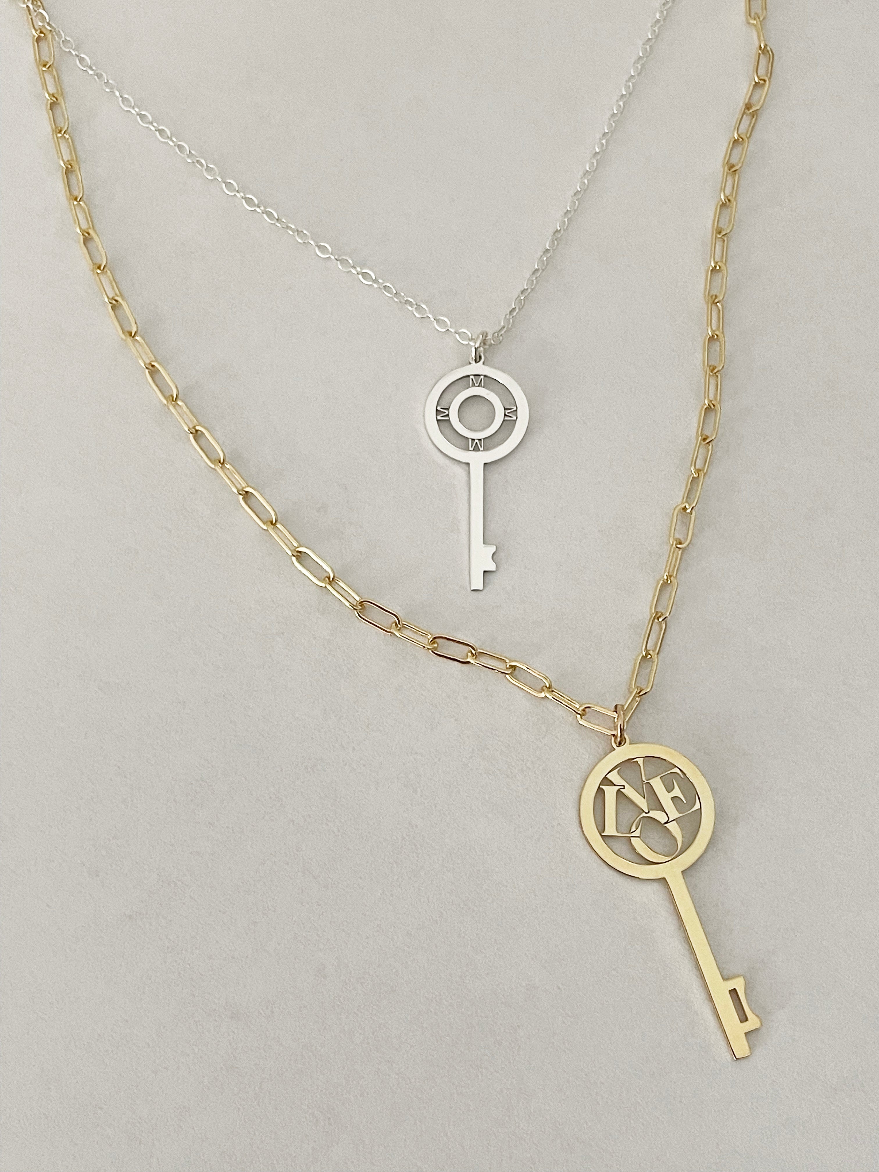 Atlas Initial Key Necklace – Miriam Merenfeld Jewelry