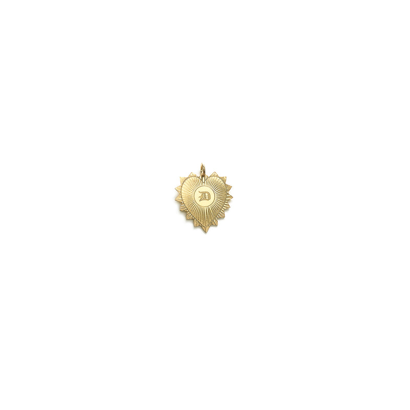 Gothic Heart Initial Charm